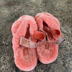 UGG Pink Fluffy Sandals